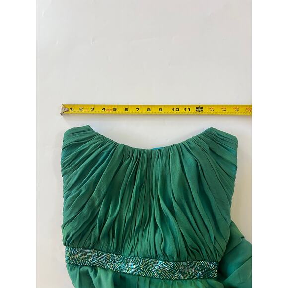 Badgley Mischka Strapless Maxi Dress Size 2 Teal Formal Event Prom Y2K Gala - Picture 5 of 16
